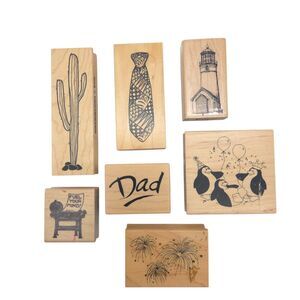 Vintage Rubber Stamp Lot of 7 - PSX Art Impressions Mary Azarian Inkadinkado